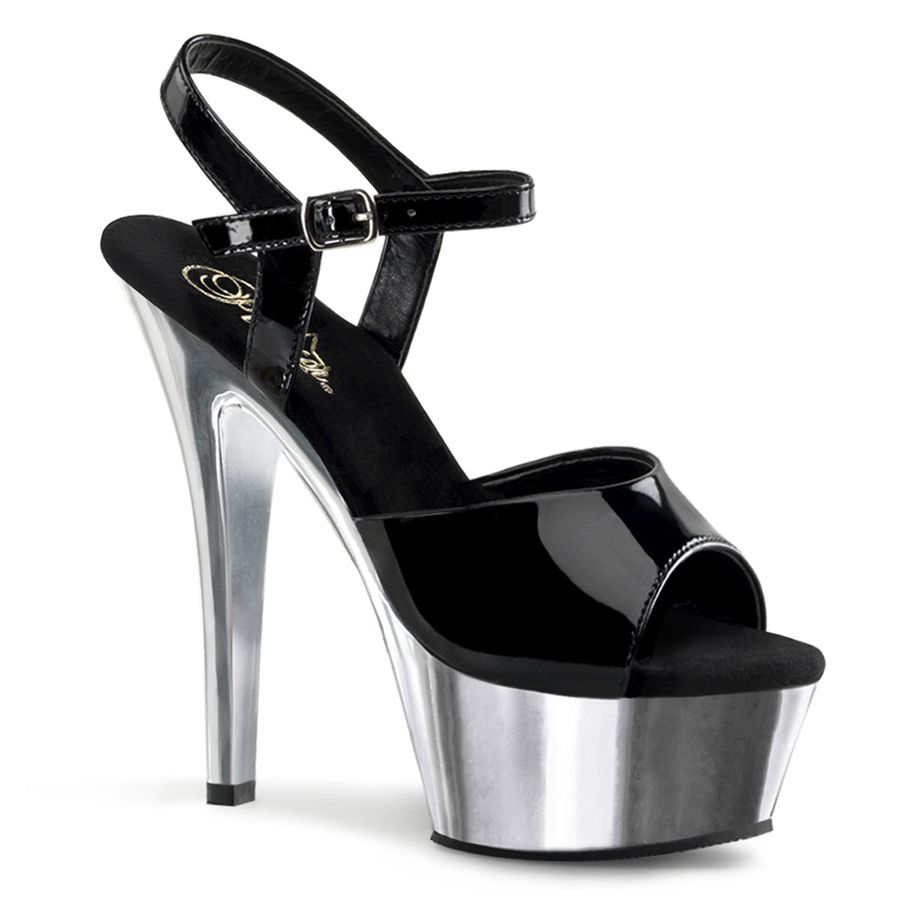 Sandales Bride Cheville Pleaser Kiss-209 Argent Femme | FGN-7219122