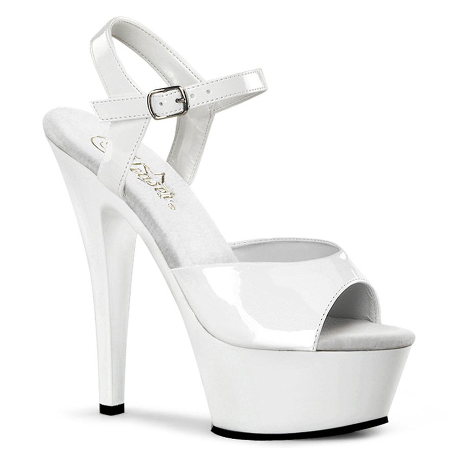 Sandales Bride Cheville Pleaser Kiss-209 Blanche Femme | YJQ-0716885