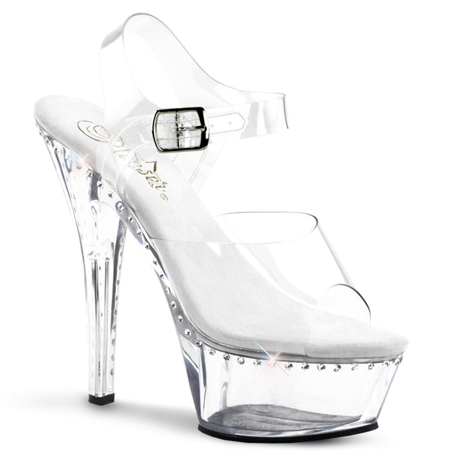 Sandales Bride Cheville Pleaser Kiss-208LS Clear Femme | BOG-8398995