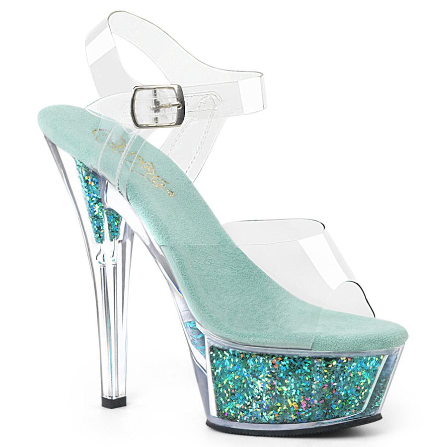 Sandales Bride Cheville Pleaser Kiss-208GF Turquoise Femme | JAJ-7522491