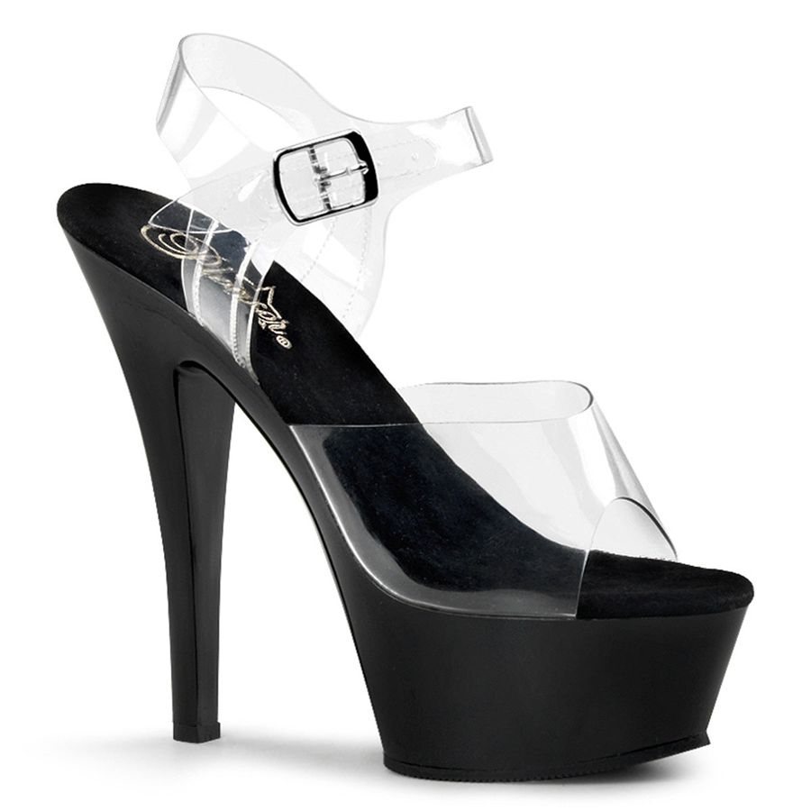 Sandales Bride Cheville Pleaser Kiss-208 Noir Femme | YVA-9342217