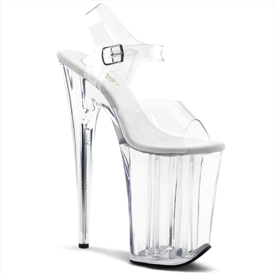 Sandales Bride Cheville Pleaser Infinity-908 Clear Femme | NHZ-3731865