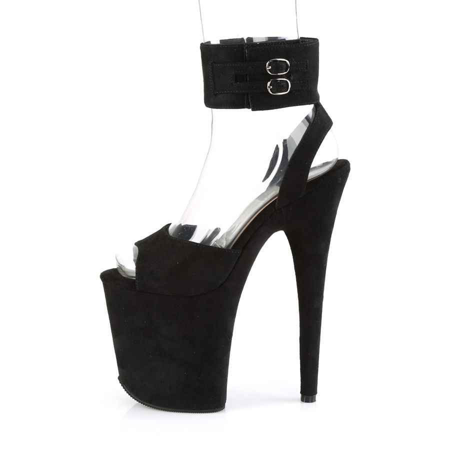 Sandales Bride Cheville Pleaser Flamingo-891 Noir Femme | HTF-9467871