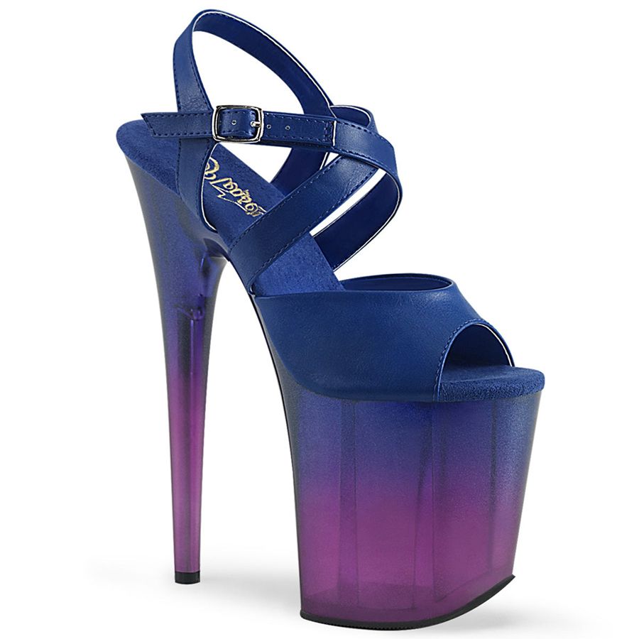 Sandales Bride Cheville Pleaser Flamingo-822T Violette Bleu Femme | OVD-3867202