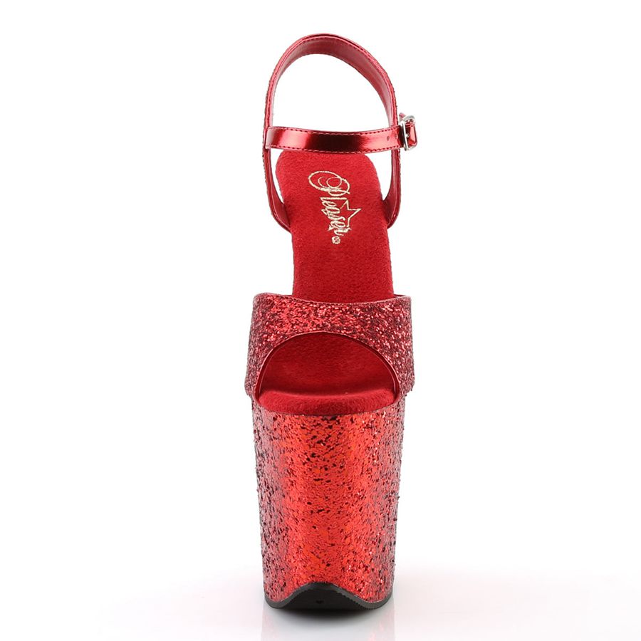 Sandales Bride Cheville Pleaser Flamingo-810LG Rouge Femme | UTE-0845068