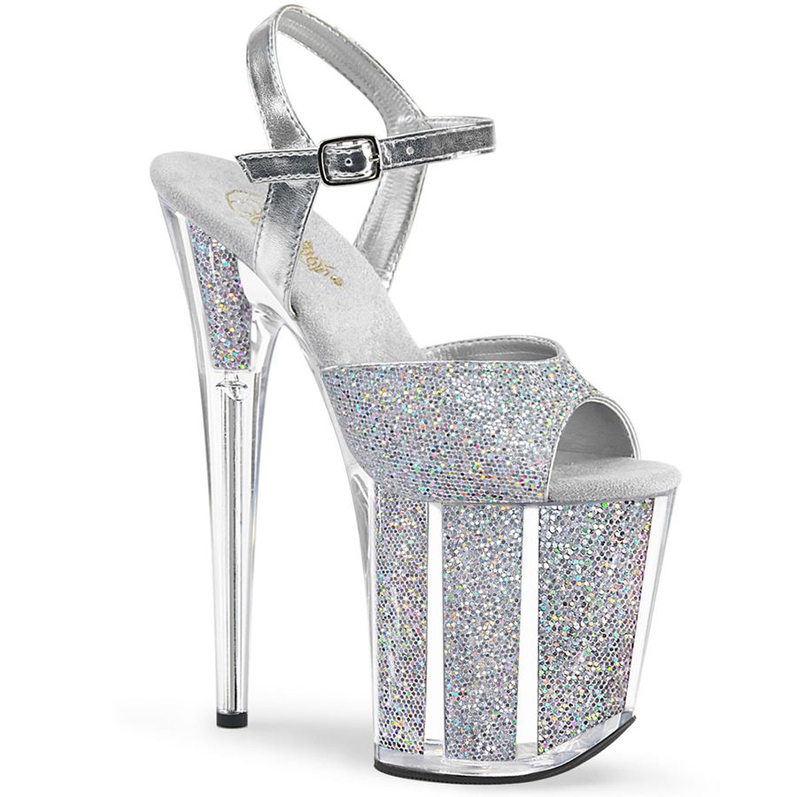 Sandales Bride Cheville Pleaser Flamingo-810G Argent Femme | PWP-1498395