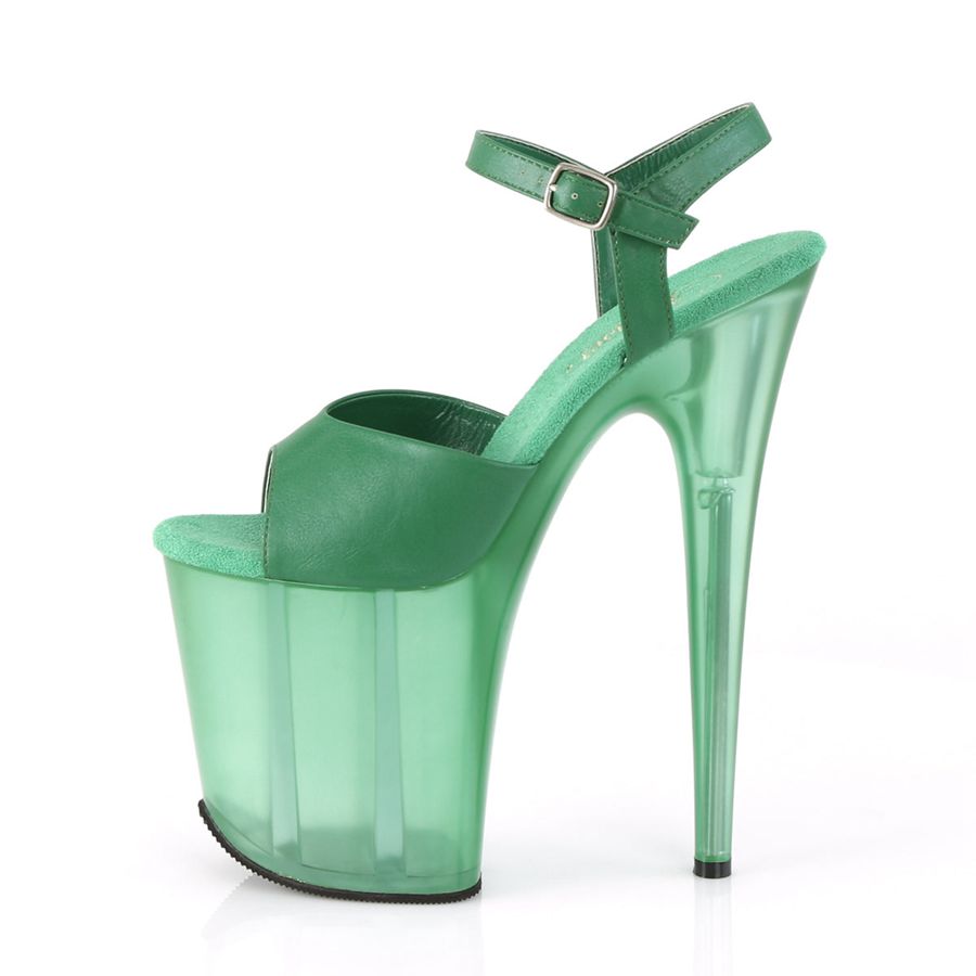 Sandales Bride Cheville Pleaser Flamingo-809T Vert Femme | ECL-7295661