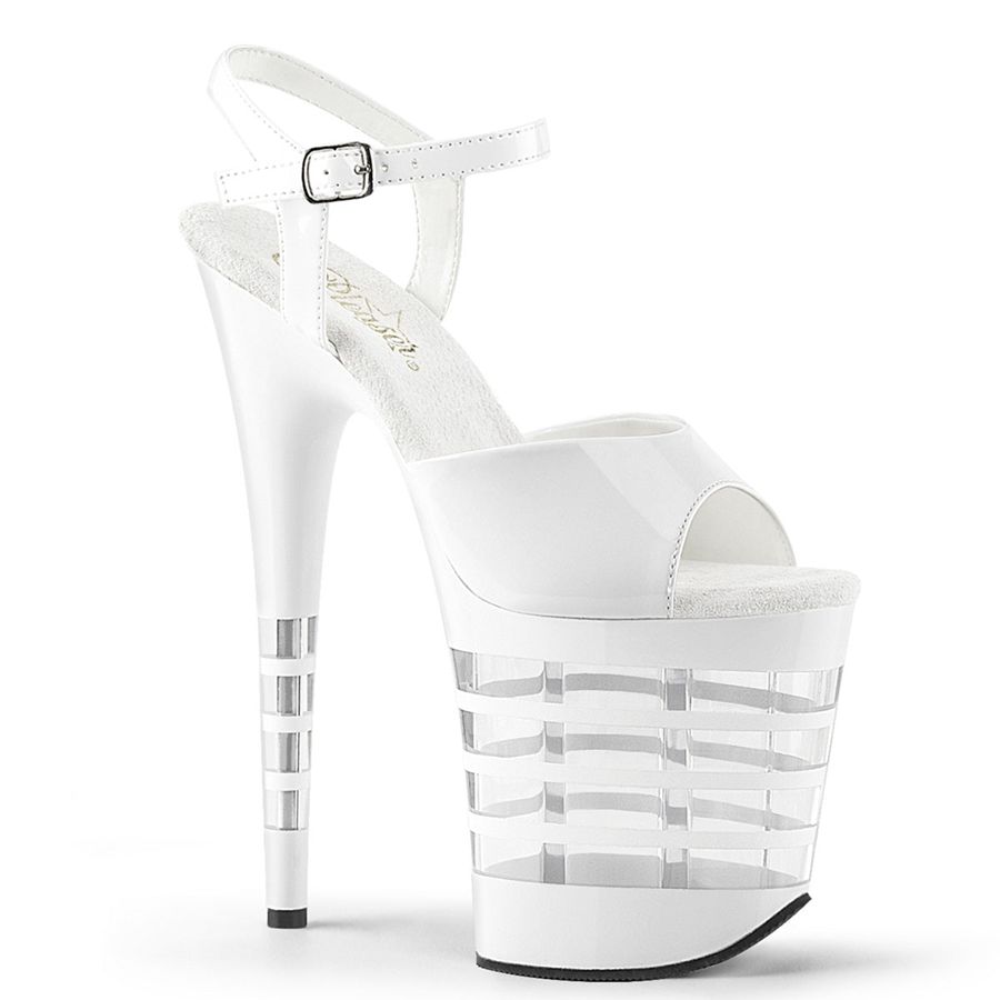 Sandales Bride Cheville Pleaser Flamingo-809LN Blanche Femme | CHJ-2208873