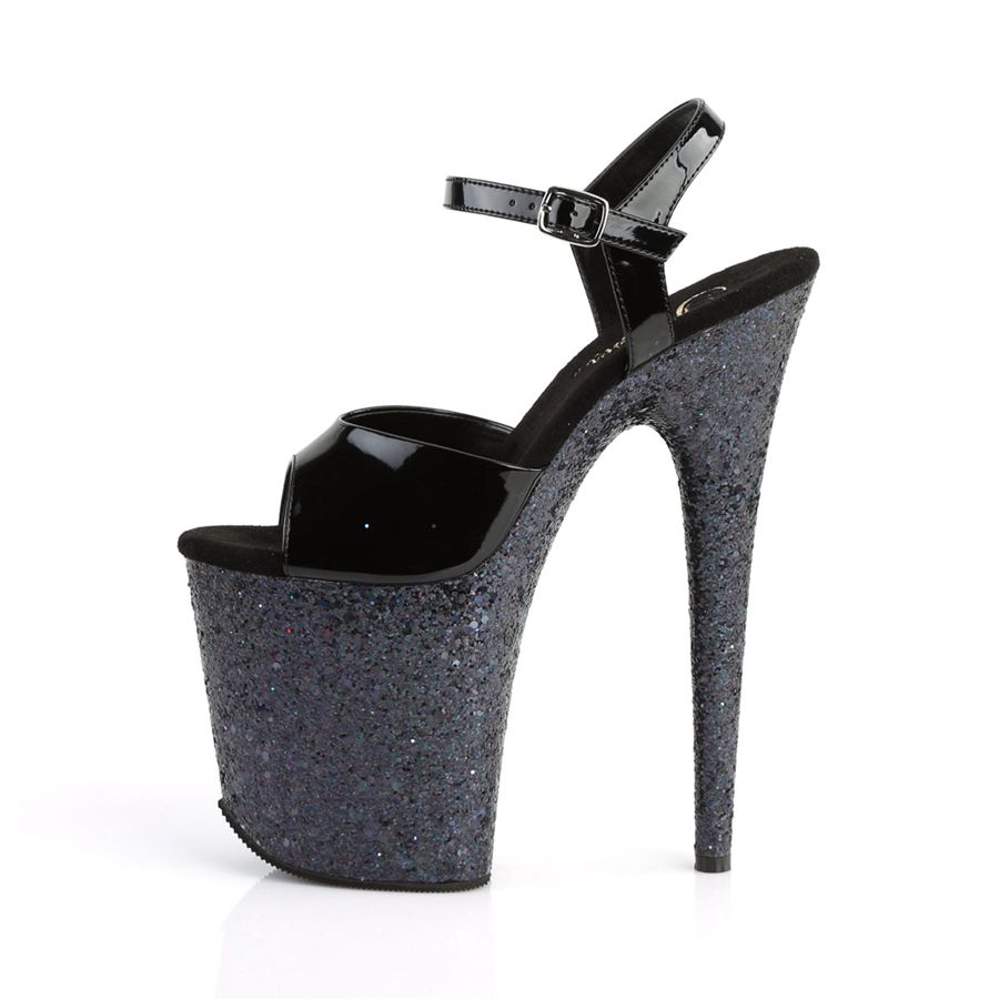 Sandales Bride Cheville Pleaser Flamingo-809LG Noir Femme | YQC-8861192