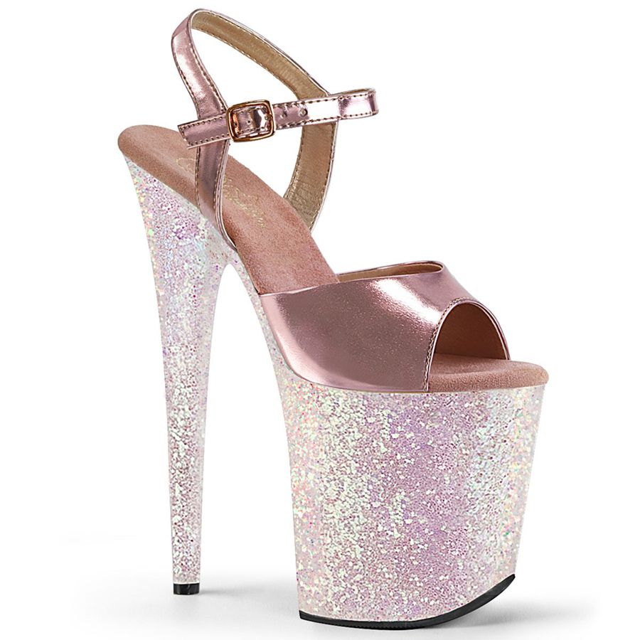 Sandales Bride Cheville Pleaser Flamingo-809LG Argent Femme | QUJ-3704352