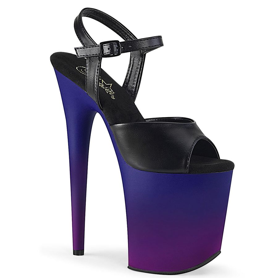 Sandales Bride Cheville Pleaser Flamingo-809BP Noir Bleu Femme | BHX-0685361