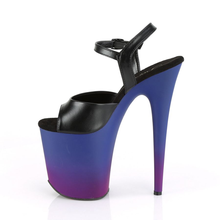 Sandales Bride Cheville Pleaser Flamingo-809BP Noir Bleu Femme | BHX-0685361