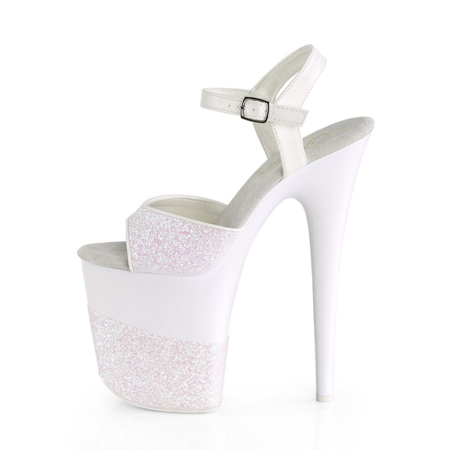 Sandales Bride Cheville Pleaser Flamingo-809-2G Blanche Femme | TZA-8556020