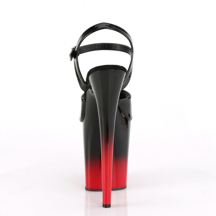 Sandales Bride Cheville Pleaser Flamingo-809BR-H Noir Rouge Femme | BQE-4617498