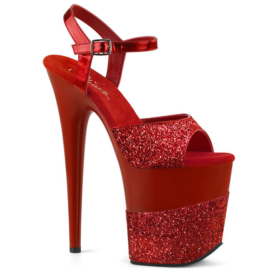 Sandales Bride Cheville Pleaser Flamingo-809-2G Rouge Femme | HZK-9498029