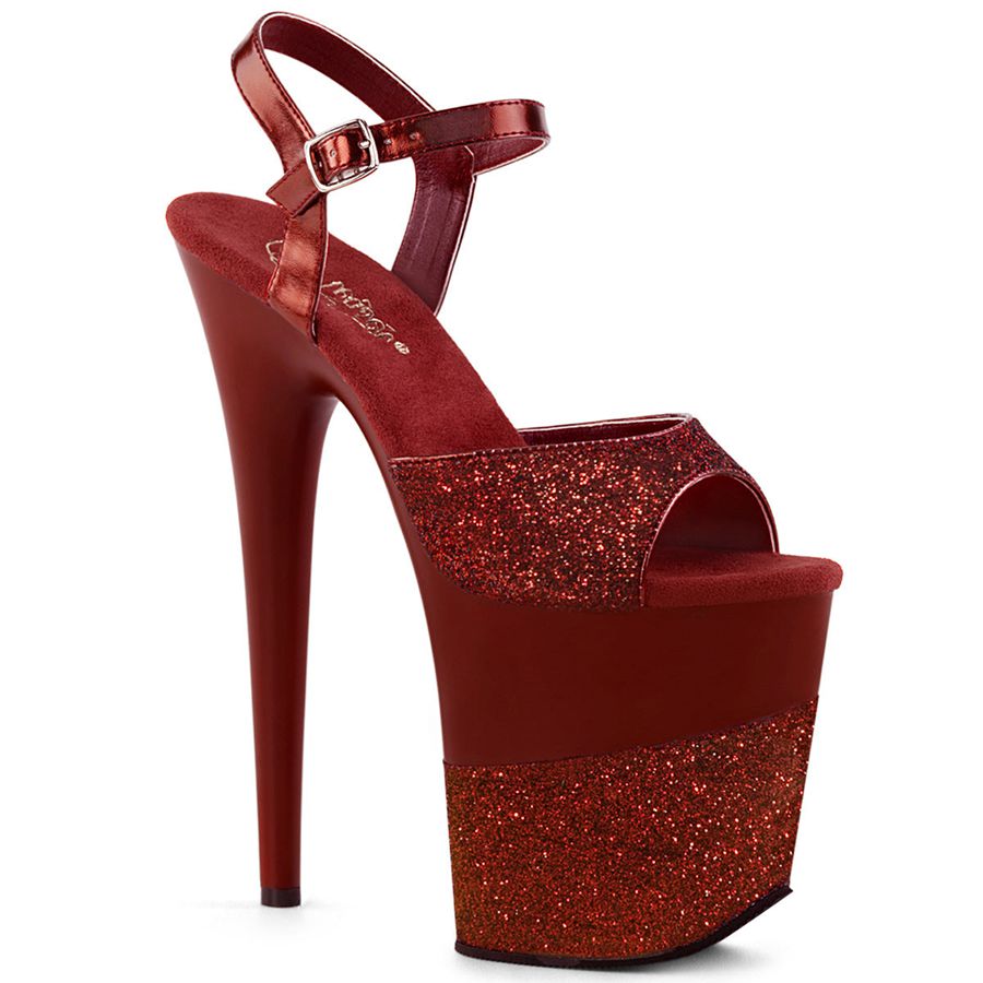 Sandales Bride Cheville Pleaser Flamingo-809-2G Rouge Femme | HOZ-5740587